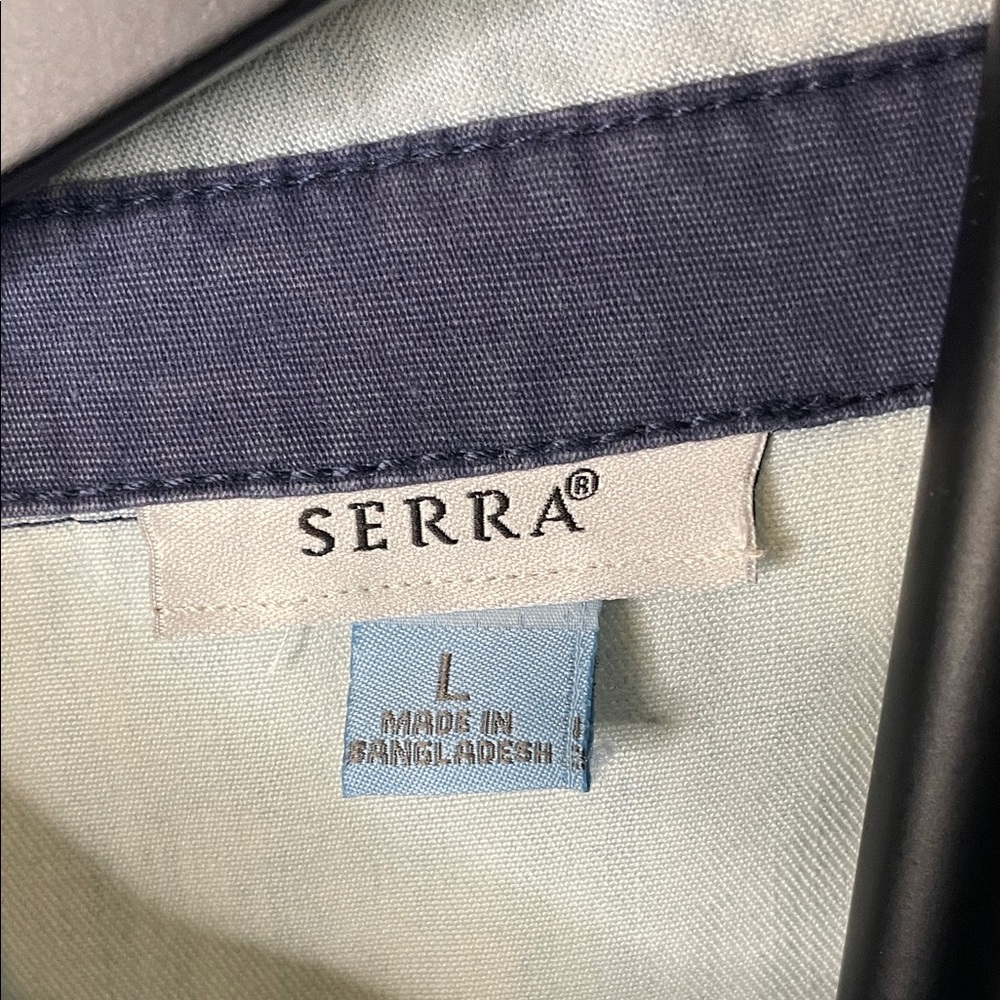 Serra Light Blue Casual Button-Down Dress - Picture 2 of 9